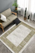 Makinede Yıkanabilir Leke Tutmaz  Bej Dot Keçe Kaymaz Taban Çerçeve Salon Saçaksız Halı B1250  BEJ 160 x 230 thumbnail 4
