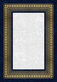 Makinede Yıkanabilir Leke Tutmaz  Gold-Lacivert Dot Keçe Kaymaz Taban Çerçeve Salon Saçaksız Halı B1227  GÜMÜŞ-LACİVERT 200 x 300 thumbnail 2