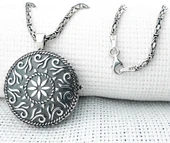 Yuvarlak 925 Ayar Cevşen Muska Kabı Kolye thumbnail 2