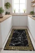 Kaymaz Taban Siyah Pvc Deri Yolluk Saçaksız 462-01   ÇOKLU 100 x 200 - 6