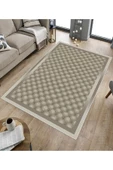 Makinede Yıkanabilir Leke Tutmaz  Bej-Vizon Dot Keçe Kaymaz Taban Modern Salon Saçaksız Halı B1290  BEJ-VİZON 80 x 150 thumbnail 5