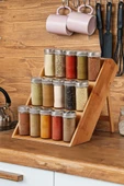 Bambu 3 Katlı Katlanır Ayaklı Baharatlık Standı - 1