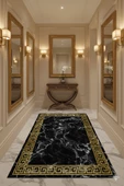 Kaymaz Taban Siyah Pvc Deri Yolluk Saçaksız 462-01   ÇOKLU 100 x 200 - 3
