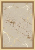 Makinede Yıkanabilir Leke Tutmaz  Gold-Vizon Dot Keçe Kaymaz Taban Çerçeve Salon Saçaksız Halı B1286  GOLD-VİZON 100 x 200 - 2