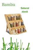 Bambu 3 Katlı Katlanır Ayaklı Baharatlık Standı - 4