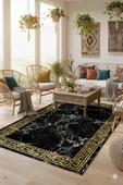 Kaymaz Taban Siyah Pvc Deri Yolluk Saçaksız 462-01   ÇOKLU 100 x 400 - 1