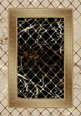 Makinede Yıkanabilir Leke Tutmaz  Vizon-Siyah Deko Deri Kaymaz Taban Versace Salon Saçaksız Halı B1277  KARMA 120 x 180 - 2