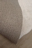 Makinede Yıkanabilir Leke Tutmaz  Vizon-Siyah Deko Deri Kaymaz Taban Versace Salon Saçaksız Halı B1277  KARMA 120 x 180 - 3