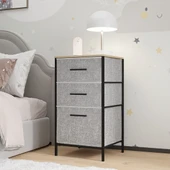 Çocuk 3 Çekmeceli Orta Boy Komodin Sehpa Gri 1603 - 1