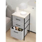 Çocuk 3 Çekmeceli Orta Boy Komodin Sehpa Gri 1603 - 3