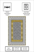 Makinede Yıkanabilir Leke Tutmaz  GRİ-GOLD Modern Çerçeve Desen Halı B1305  GRİ-GOLD 80 x 200 - 5