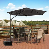 SAHRA 250/6 Yandan Gövdeli Bahçe Şemsiyesi - Antrasit thumbnail 3
