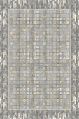 Makinede Yıkanabilir Leke Tutmaz  Gri-Gold Pvc Deri Kaymaz Taban Modern Salon Saçaksız Halı B1310  GRİ-GOLD 120 x 180 - 2