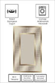 Makinede Yıkanabilir Leke Tutmaz  GOLD Modern Çerçeve Desen Halı B1327  80 x 300 GOLD - 5
