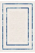 Makinede Yıkanabilir Leke Tutmaz  Vizon Makina Dokuma Kaymaz Taban Vintage Çerçeve Halı Ald37  Mavi 200 x 290 thumbnail 1