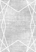 Makinede Yıkanabilir Leke Tutmaz  Gri-Beyaz Pvc Deri Kaymaz Taban Modern Salon Saçaksız Halı B1147-2  GRİ BEYAZ 120 x 180 - 2