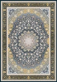 Makinede Yıkanabilir Leke Tutmaz  Lacivert Dot Keçe Kaymaz Taban Göbekli Salon Saçaksız Halı E4154  LACİVERT 80 x 300 - 2