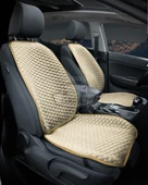Skoda Fabia, Rapid, Octavia Uyumlu Ön Arka Tay Tüyü Koltuk Minderi Krem -7 Parça- - 2