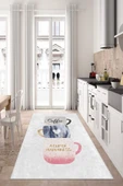 Makinede Yıkanabilir Leke Tutmaz  Gri Dot Keçe Kaymaz Taban Coffe Mutfak Saçaksız Halı M57  ÇOKLU 160 x 230 thumbnail 3