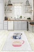Makinede Yıkanabilir Leke Tutmaz  Gri Dot Keçe Kaymaz Taban Coffe Mutfak Saçaksız Halı M57  ÇOKLU 160 x 230 thumbnail 5