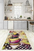 Makinede Yıkanabilir Leke Tutmaz  Multi Dot Keçe Kaymaz Taban Vintage Mutfak Saçaksız Halı LB107  ÇOKLU 120 x 180 thumbnail 5