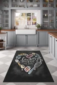 Makinede Yıkanabilir Leke Tutmaz  Multi Dot Keçe Kaymaz Taban Love Mutfak Saçaksız Halı LB233  ÇOKLU 200 x 300 thumbnail 1