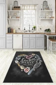 Makinede Yıkanabilir Leke Tutmaz  Multi Dot Keçe Kaymaz Taban Love Mutfak Saçaksız Halı LB233  ÇOKLU 200 x 300 thumbnail 6