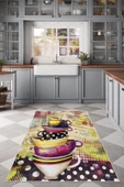 Makinede Yıkanabilir Leke Tutmaz  Multi Dot Keçe Kaymaz Taban Vintage Mutfak Saçaksız Halı LB107  ÇOKLU 120 x 180 thumbnail 1