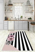 Makinede Yıkanabilir Leke Tutmaz  Multi Dot Keçe Kaymaz Taban Tasarım Mutfak Saçaksız Halı LB201  ÇOKLU 80 x 150 thumbnail 4