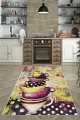 Makinede Yıkanabilir Leke Tutmaz  Multi Dot Keçe Kaymaz Taban Vintage Mutfak Saçaksız Halı LB107  ÇOKLU 120 x 180 thumbnail 4