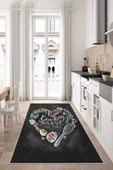 Makinede Yıkanabilir Leke Tutmaz  Multi Dot Keçe Kaymaz Taban Love Mutfak Saçaksız Halı LB233  ÇOKLU 120 x 180 thumbnail 4