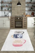 Makinede Yıkanabilir Leke Tutmaz  Gri Dot Keçe Kaymaz Taban Coffe Mutfak Saçaksız Halı M57  ÇOKLU 160 x 230 thumbnail 4