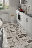 Makinede Yıkanabilir Leke Tutmaz  Vizon Dot Keçe Kaymaz Taban Coffe Mutfak Saçaksız Halı MM353  ÇOKLU 120 x 180 thumbnail 3