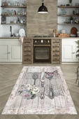 Makinede Yıkanabilir Leke Tutmaz  Multi Dot Keçe Kaymaz Taban Vintage Mutfak Saçaksız Halı MM343  ÇOKLU 160 x 230 thumbnail 5