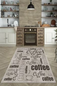Makinede Yıkanabilir Leke Tutmaz  Vizon Dot Keçe Kaymaz Taban Coffe Mutfak Saçaksız Halı MM353  ÇOKLU 120 x 180 thumbnail 5