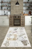 Makinede Yıkanabilir Leke Tutmaz  Krem Dot Keçe Kaymaz Taban Tasarım Mutfak Saçaksız Halı LB229  ÇOKLU 120 x 180 thumbnail 5