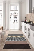 Makinede Yıkanabilir Leke Tutmaz  Pudra-Multi Dot Keçe Kaymaz Taban Modern Mutfak Saçaksız Halı LB106-1  ÇOKLU 80 x 200 thumbnail 4