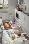 Makinede Yıkanabilir Leke Tutmaz  Multi Dot Keçe Kaymaz Taban Vintage Mutfak Saçaksız Halı MM342  ÇOKLU 80 x 200 thumbnail 3