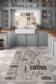 Makinede Yıkanabilir Leke Tutmaz  Vizon Dot Keçe Kaymaz Taban Coffe Mutfak Saçaksız Halı MM353  ÇOKLU 120 x 180 thumbnail 1
