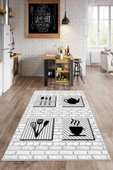 Makinede Yıkanabilir Leke Tutmaz  Gri Dot Keçe Kaymaz Taban Tasarım Mutfak Saçaksız Halı MM355  ÇOKLU 80 x 150 thumbnail 3