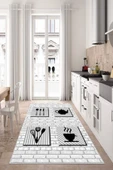 Makinede Yıkanabilir Leke Tutmaz  Gri Dot Keçe Kaymaz Taban Tasarım Mutfak Saçaksız Halı MM355  ÇOKLU 80 x 150 thumbnail 5