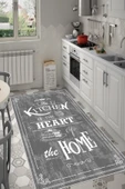 Makinede Yıkanabilir Leke Tutmaz  Antrasit Dot Keçe Kaymaz Taban Kıtchen Mutfak Saçaksız Halı LB231  ÇOKLU 80 x 150 thumbnail 4