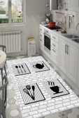 Makinede Yıkanabilir Leke Tutmaz  Gri Dot Keçe Kaymaz Taban Tasarım Mutfak Saçaksız Halı MM355  ÇOKLU 180 x 280 thumbnail 4