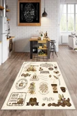 Makinede Yıkanabilir Leke Tutmaz  Krem Dot Keçe Kaymaz Taban Coffe Mutfak Saçaksız Halı LB211  ÇOKLU 160 x 230 thumbnail 2