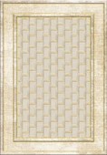 Makinede Yıkanabilir Leke Tutmaz  Krem-Gold Pvc Deri Kaymaz Taban Baklava Desen Salon Saçaksız Halı B1185  KREM-GOLD 80 x 300 - 2