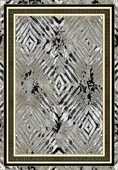 Makinede Yıkanabilir Leke Tutmaz  Siyah Pvc Deri Kaymaz Taban Versace Salon Saçaksız Halı B1210  SİYAH 80 x 300 - 2
