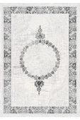 Makinede Yıkanabilir Leke Tutmaz  Krem-Gri Pvc Deri Kaymaz Taban Göbekli Salon Saçaksız Halı 352-01  ÇOKLU 180 x 280 - 2