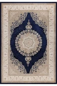 Makinede Yıkanabilir Leke Tutmaz  Vizon-Lacivert Pvc Deri Kaymaz Taban Göbekli Salon Saçaksız Halı 328-00  ÇOKLU 80 x 200 - 2