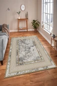 Makinede Yıkanabilir Leke Tutmaz  GRİ Modern Çerçeve Desen Halı B1300  KREM-GRİ 180 x 280 - 3