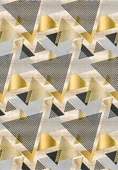 Makinede Yıkanabilir Leke Tutmaz  Gold Pvc Deri Kaymaz Taban Avangart Salon Saçaksız Halı A202  GOLD 100 x 300 - 2